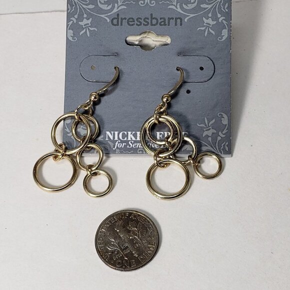 2/$30 Gold tone Hoops Cluster Design Drop Dangle Earrings, 1.75-in Women Jewelry - Picture 6 of 8